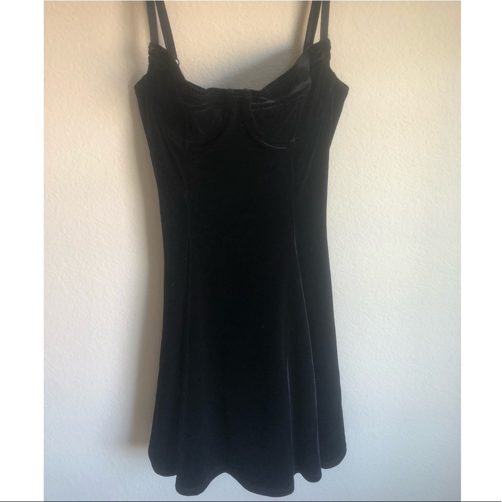 American Apparel Black Velvet Dress